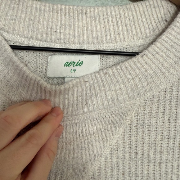 Aerie Cream Ribbed Knit Sweater - Picture 2 of 2